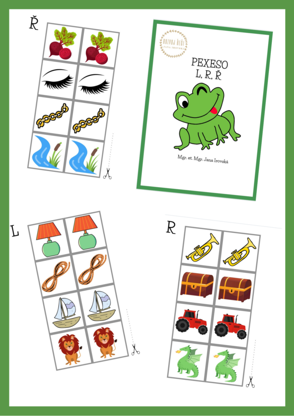 Pexeso, hlásky L, R, Ř v pdf