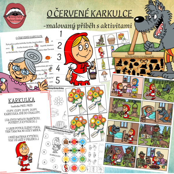 O ČERVENÉ KARKULCE: malovaný příběh s aktivitami v pdf