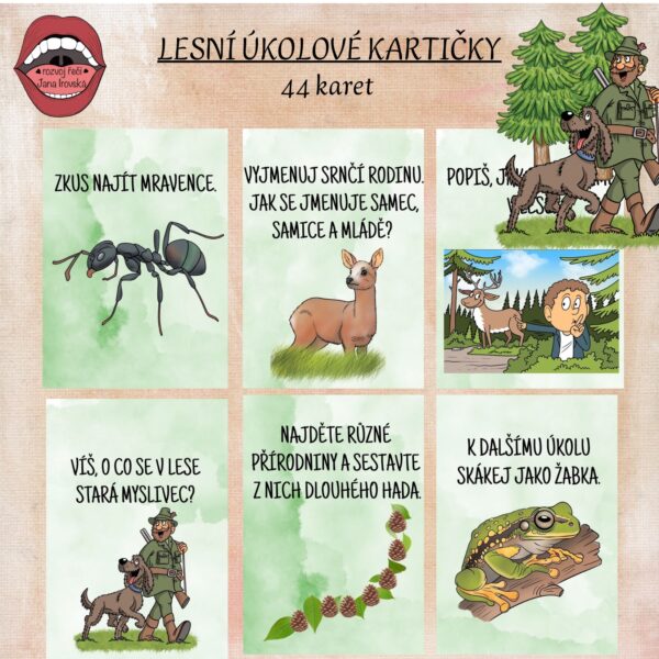 LESNÍ ÚKOLOVÉ KARTIČKY v pdf