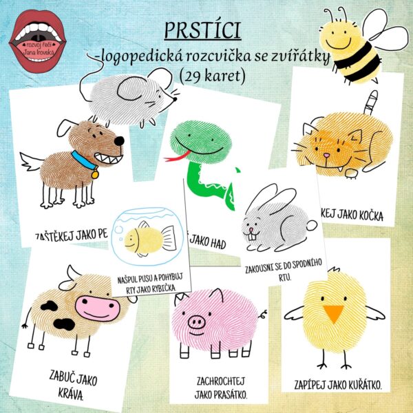 PRSTÍCI: LOGOPEDICKÁ ROZCVIČKA SE ZVÍŘÁTKY v pdf