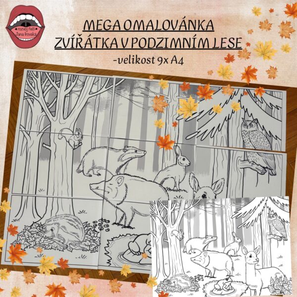 MEGA OMALOVÁNKA: ZVÍŘÁTKA V PODZIMNÍM LESE v pdf